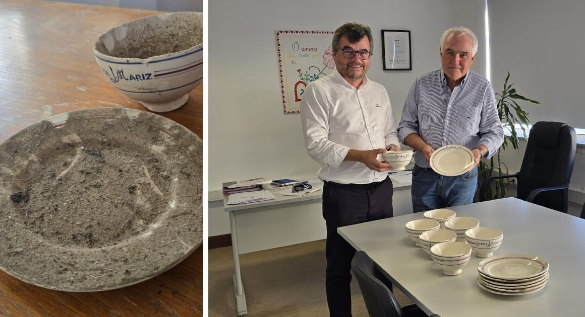 Encontrados pratos e tigelas de cantina escolar dos anos 1950 em esposende