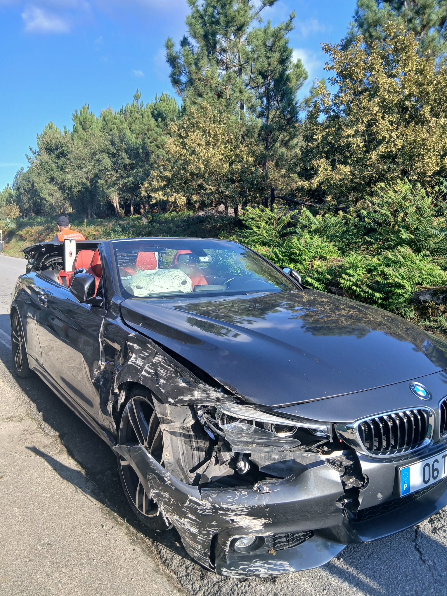 Família escapou de pedregulho que caiu na estrada em braga