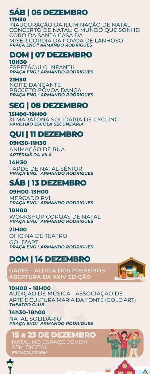 Magia do natal chega à póvoa de lanhoso no dia 06 6 Magia do natal chega à póvoa de lanhoso no dia 06